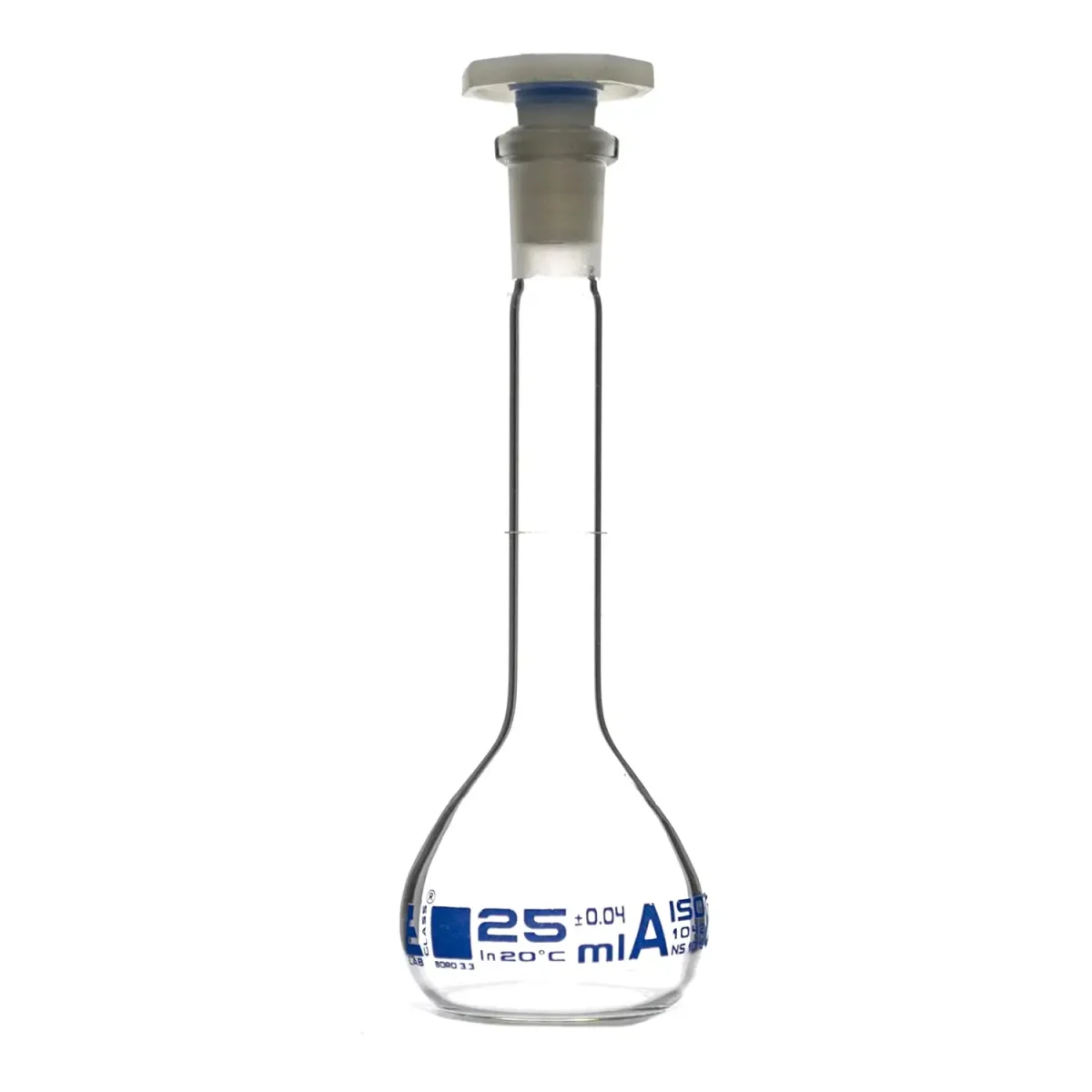 Fiole jaugée 25ml classe A avec bouchon EISCO – Image 1