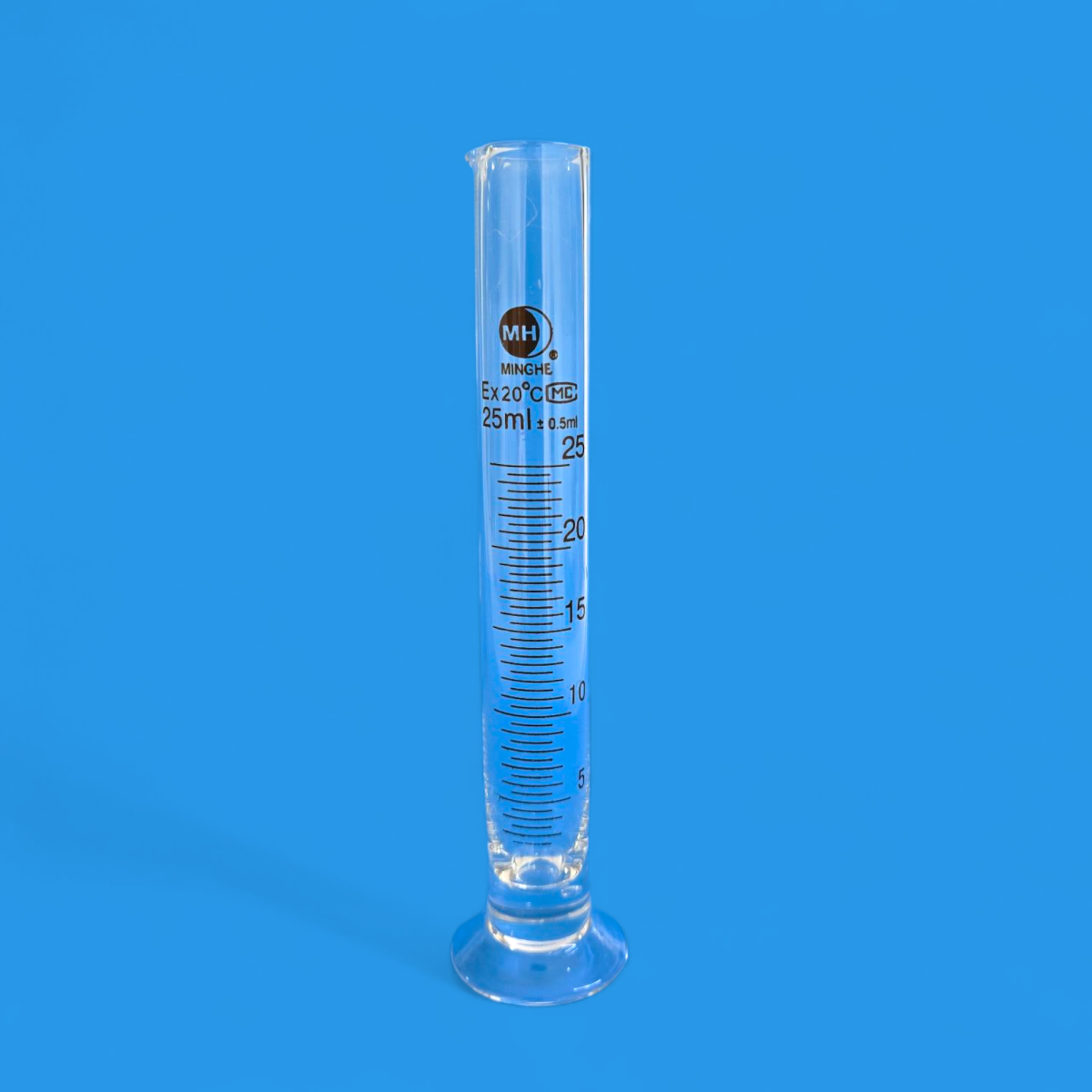 Eprouvette graduée 25ml classe B basse ronde MINGHE – Image 1