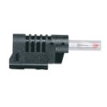 Fiche banane Ø4mm avec embout isolant, fourreau rétractable - noir