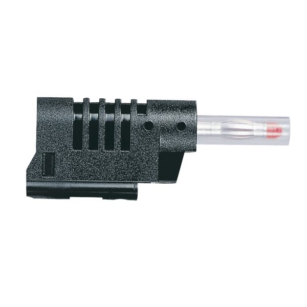 Fiche banane Ø4mm avec embout isolant, fourreau rétractable - noir