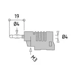 Fiche banane Ø4mm avec embout isolant, fourreau rétractable - noir – Image 2