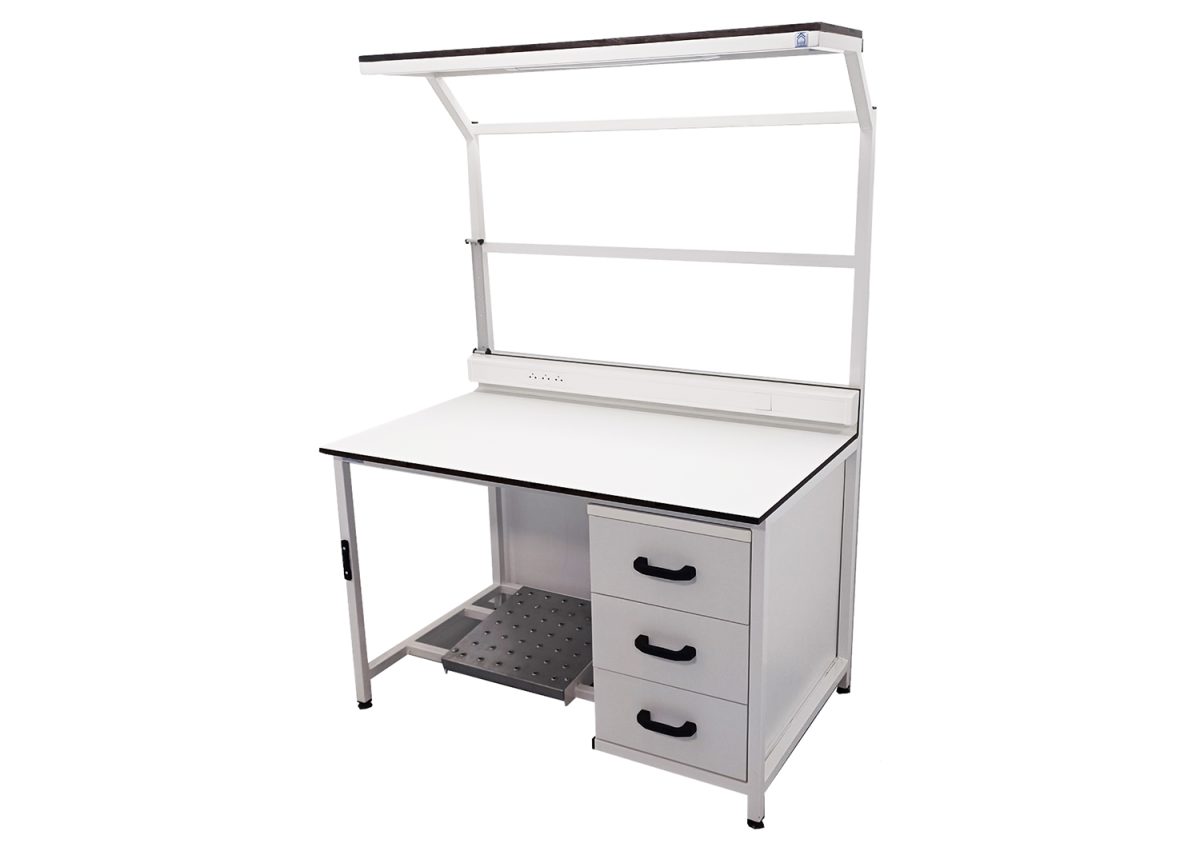 Poste de travail ( Station ) a une étagere en HPL – Image 1